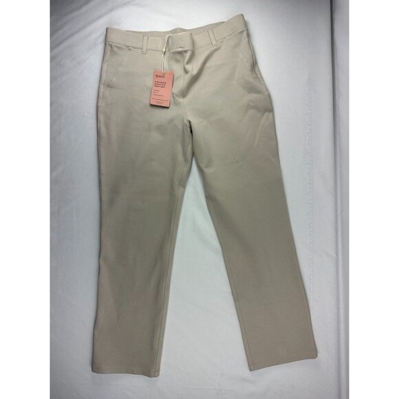 NWT Quince Pants Ecru Ponte Straight Leg Faux Pockets Women's M - Picture 1 of 8